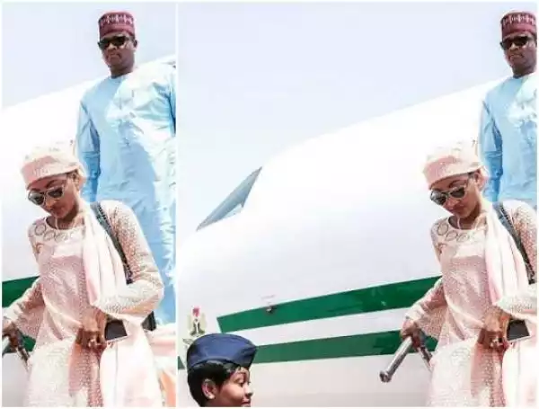 Zahra Buhari And Husband, Ahmen Indimi Fly The Presidential Jet, Nigerians React (Photos)